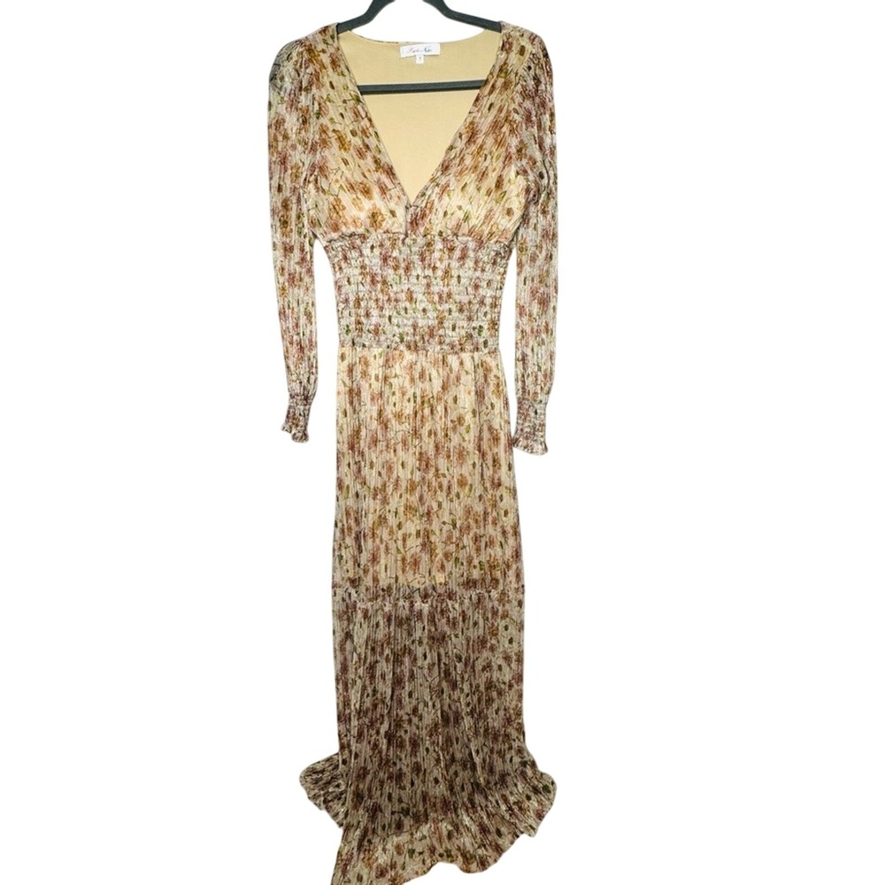 Haute Nite Women Babydoll Milkmaid Floral Maxi Dress Sz 7 Whimsical‎ Fairy